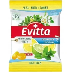 Cuk. evitta b/cukru cytryna+limonka i mięta 60g ziołowe na gardło