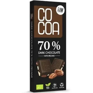 Czekolada ciemna 70% z orzechami pekan bio 40g cocoa bp