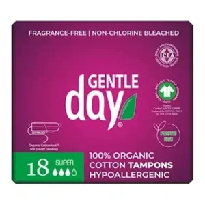 Tampony 100% bawełny ekologicznej  super 18 szt  gentle