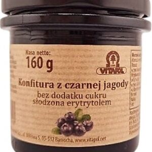 Konfitura z czarnej jagody słodzony erytrytolem 160g