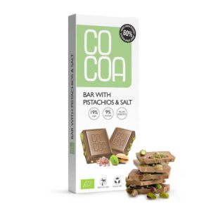 Tabliczka czekol.z pistacjami solą bio 40g