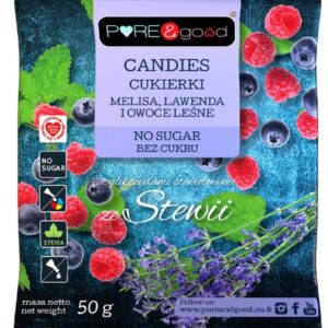 Cukierki z melisą, lawendą bez cukru 50 g