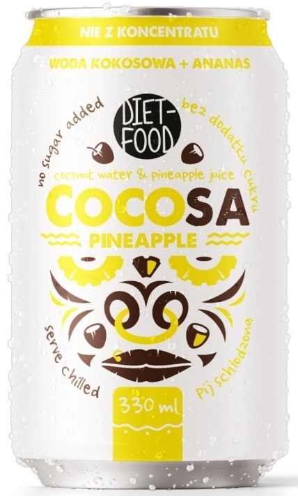 Woda kokosowa z sokiem z ananasa nfc 330 ml