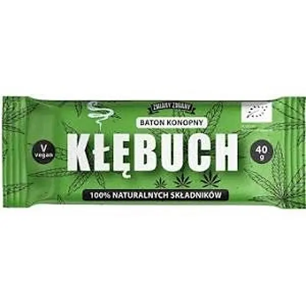 Baton bakaliowy z nasionami konopi kłębuch b/g 40g zmiany zmiany