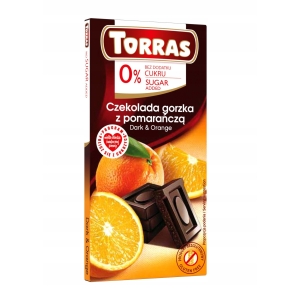 Czekolada gorzka z pomarańczami bez cukru  75 g