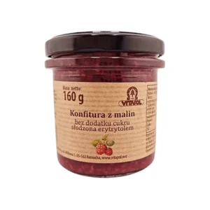 Konfitura z malin słodzona erytrytolem  160 g