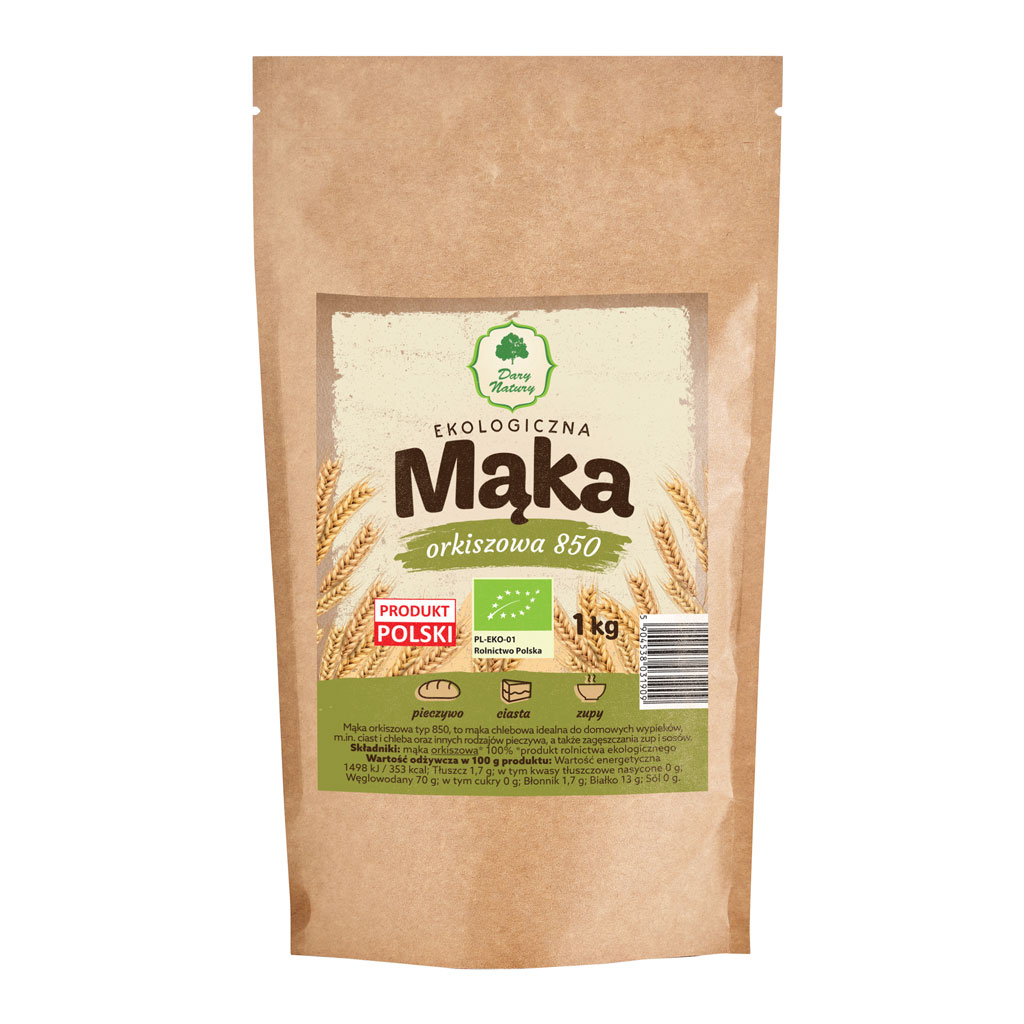 Mąka orkiszowa 850 1kg eko dn