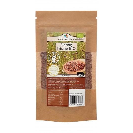 Siemię lniane brązowe bio 350 g